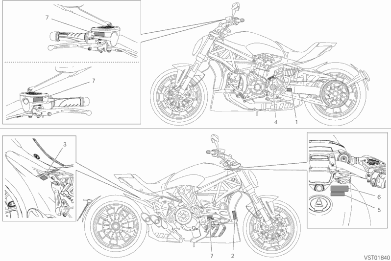 Alle Teile für das Warnschilder des Ducati Diavel Xdiavel S 1260 2019